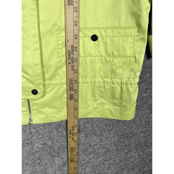 Zenergy By Chicos Roll Tab Sleeve Full Zip Jacket Womens Size 1 US Size 8 Neon - Picture 13 of 13